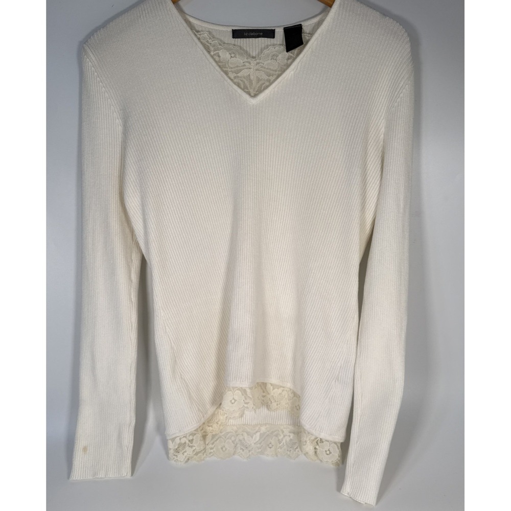 Liz Claiborne Woman's sweater ,‎ Size M Ivory Sweater